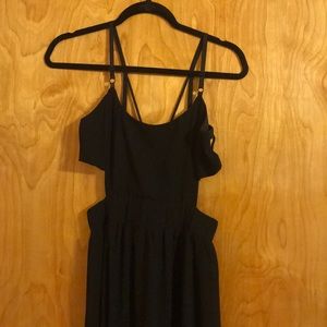 Long, black, open back dress!